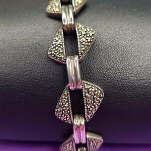 Art Deco Silver Geometric Bracelet